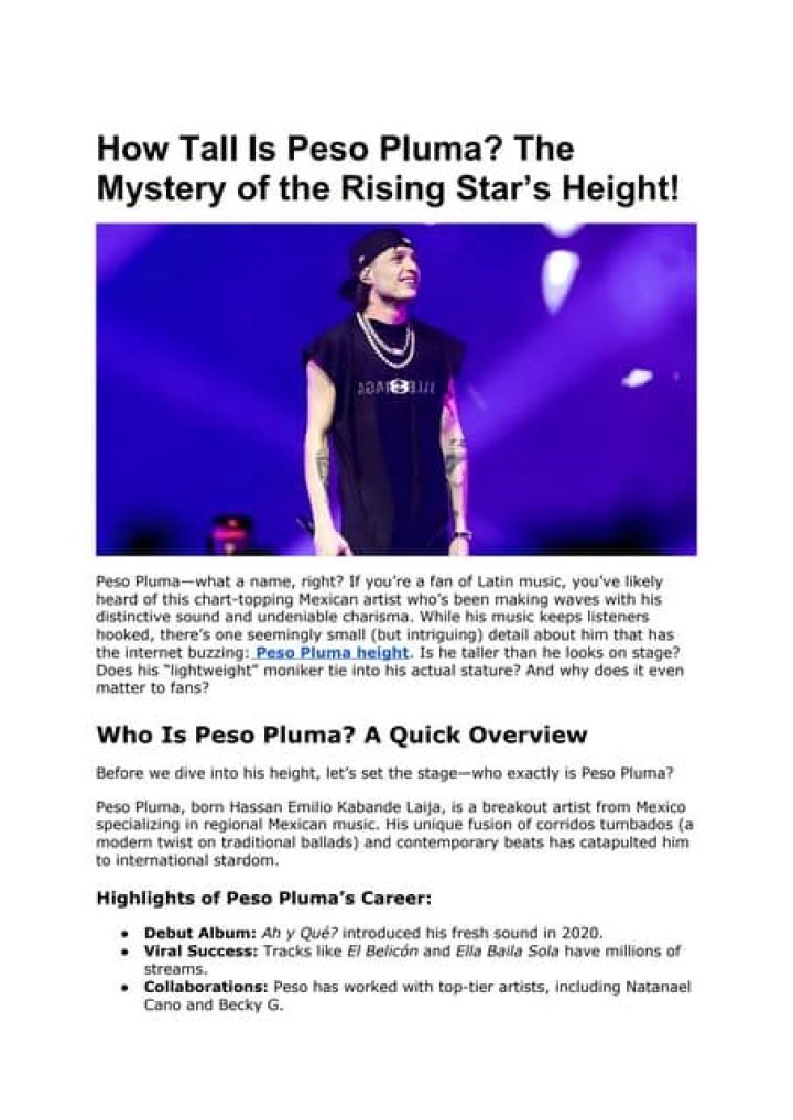 How Old is Peso Pluma? Discovering the Rising Star's Age and Journey