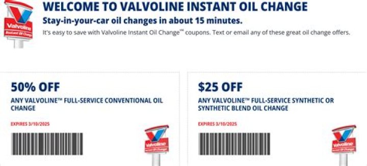 Valvoline Oil Change Deals: Up to 50% Off & April 2025 Savings!